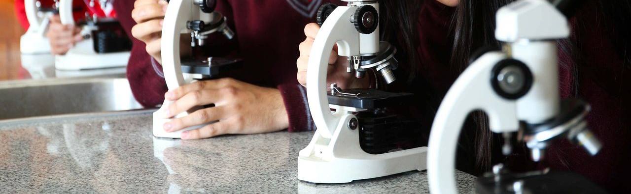 Estudiantes en el laboratorio de ciencias